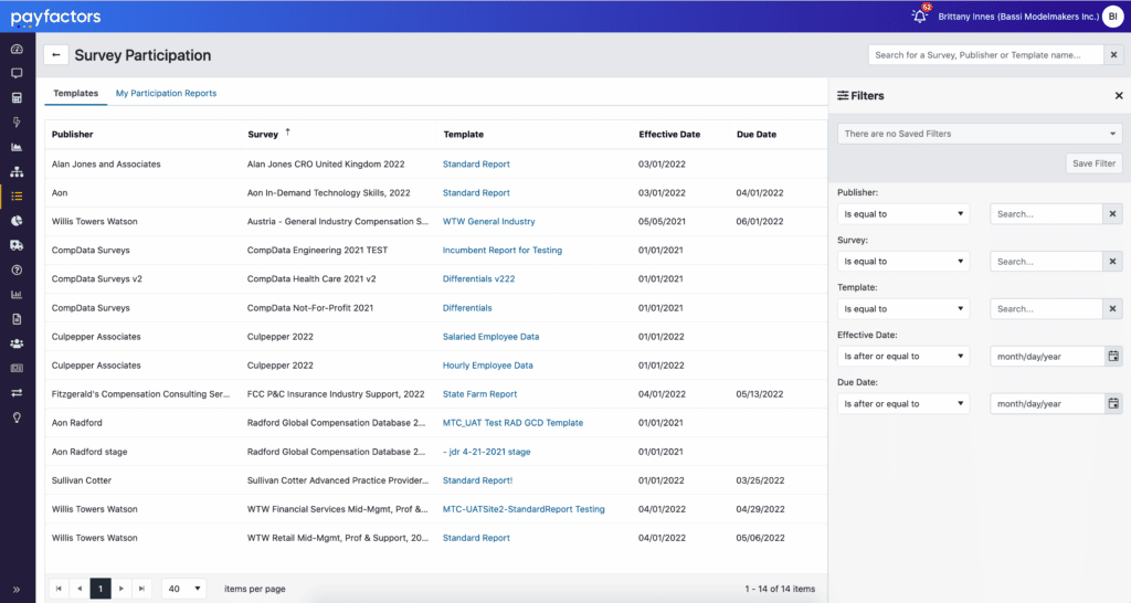 payfactors survey participation