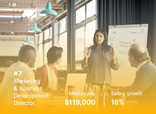 salary and wage growth for marketing and business development directors